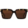 Bottega Veneta - Acetate Square Oversize Sunglasses - Havana Brown - Sunglasses - Bottega Veneta Eyewear - Avvenice