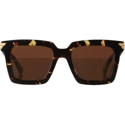 Bottega Veneta - Acetate Square Oversize Sunglasses - Havana Brown - Sunglasses - Bottega Veneta Eyewear - Avvenice