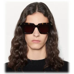 Bottega Veneta - Acetate Square Oversize Sunglasses - Havana Brown - Sunglasses - Bottega Veneta Eyewear - Avvenice