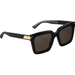 Bottega Veneta - Acetate Square Oversize Sunglasses - Black Grey - Sunglasses - Bottega Veneta Eyewear - Avvenice