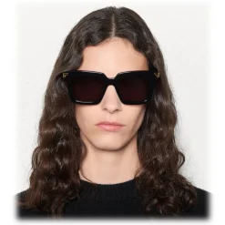 Bottega Veneta - Acetate Square Oversize Sunglasses - Black Grey - Sunglasses - Bottega Veneta Eyewear - Avvenice
