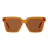 Bottega Veneta - Acetate Square Oversize Sunglasses - Orange - Sunglasses - Bottega Veneta Eyewear - Avvenice