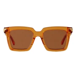 Bottega Veneta - Acetate Square Oversize Sunglasses - Orange - Sunglasses - Bottega Veneta Eyewear - Avvenice