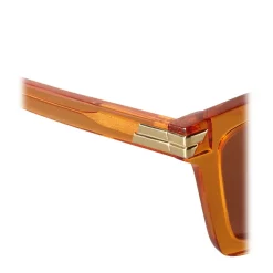 Bottega Veneta - Acetate Square Oversize Sunglasses - Orange - Sunglasses - Bottega Veneta Eyewear - Avvenice