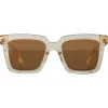 Bottega Veneta - Acetate Square Oversize Sunglasses - Beige Brown - Sunglasses - Bottega Veneta Eyewear - Avvenice