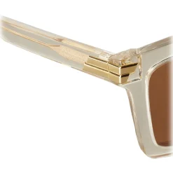 Bottega Veneta - Acetate Square Oversize Sunglasses - Beige Brown - Sunglasses - Bottega Veneta Eyewear - Avvenice