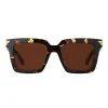 Bottega Veneta - Acetate Square Oversize Sunglasses - Brown - Sunglasses - Bottega Veneta Eyewear - Avvenice