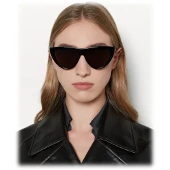 Bottega Veneta - Acetate Teardrop Sunglasses - Black Grey - Sunglasses - Bottega Veneta Eyewear - Avvenice