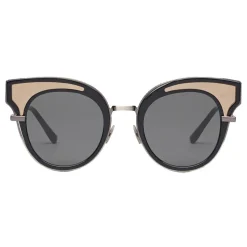 Bottega Veneta - Acetate Transparent Shiny Black Cat Eye Sunglasses - Sunglasses - Bottega Veneta Eyewear - Avvenice
