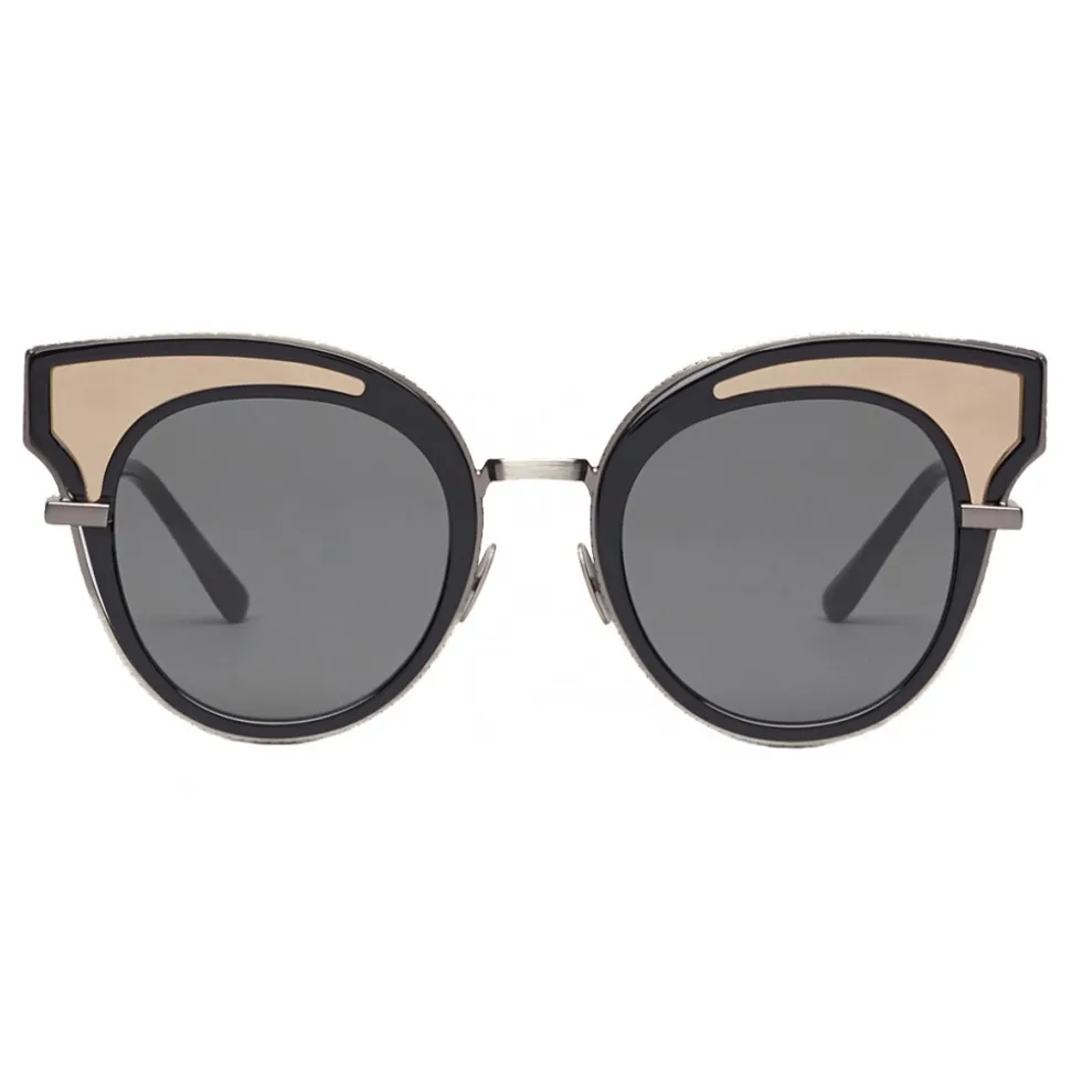 Bottega Veneta - Acetate Transparent Shiny Black Cat Eye Sunglasses - Sunglasses - Bottega Veneta Eyewear - Avvenice