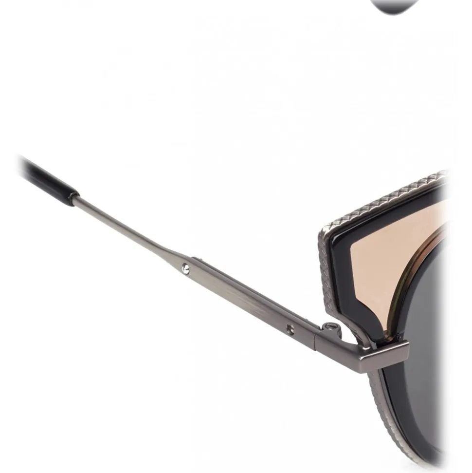 Bottega Veneta - Acetate Transparent Shiny Black Cat Eye Sunglasses - Sunglasses - Bottega Veneta Eyewear - Avvenice
