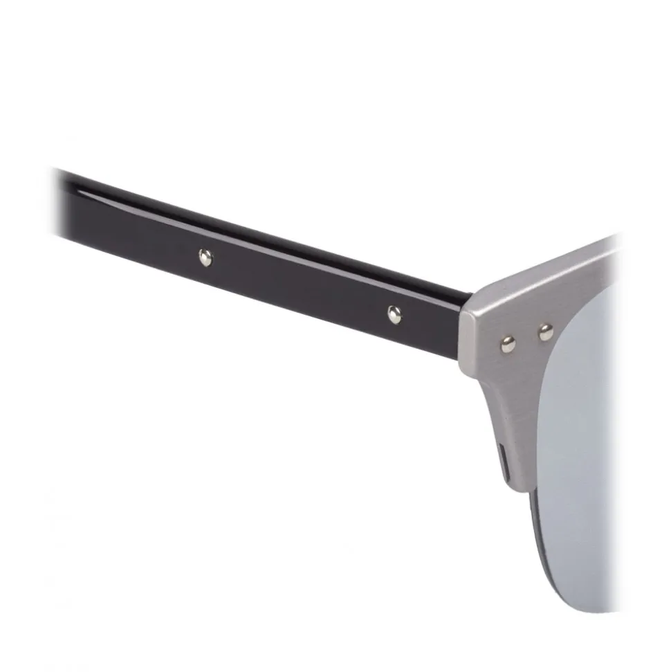 Bottega Veneta - Alluminium Classic Sunglasses - Black Gray Silver - Sunglasses - Bottega Veneta Eyewear - Avvenice