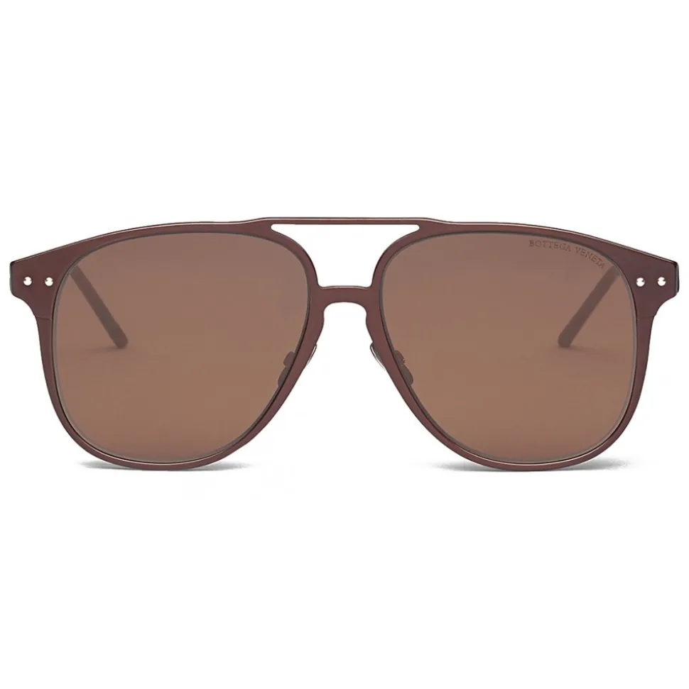 Bottega Veneta - Alluminium Aviator Sunglasses - Brown Havana - Sunglasses - Bottega Veneta Eyewear - Avvenice