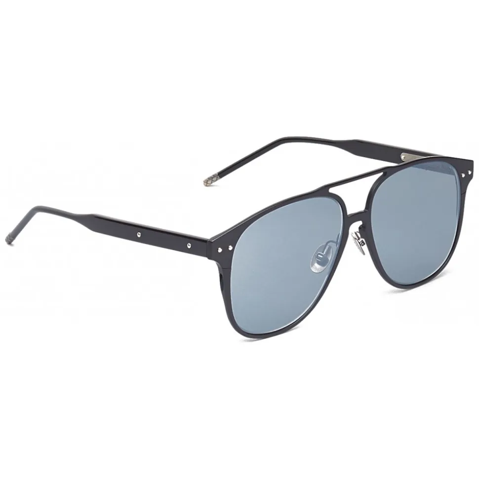Bottega Veneta - Alluminium Aviator Sunglasses - Black Gray - Sunglasses - Bottega Veneta Eyewear - Avvenice