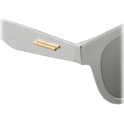 Bottega Veneta - Aluminium Classic D-Frame Sunglasses - SIlver - Sunglasses - Bottega Veneta Eyewear - Avvenice