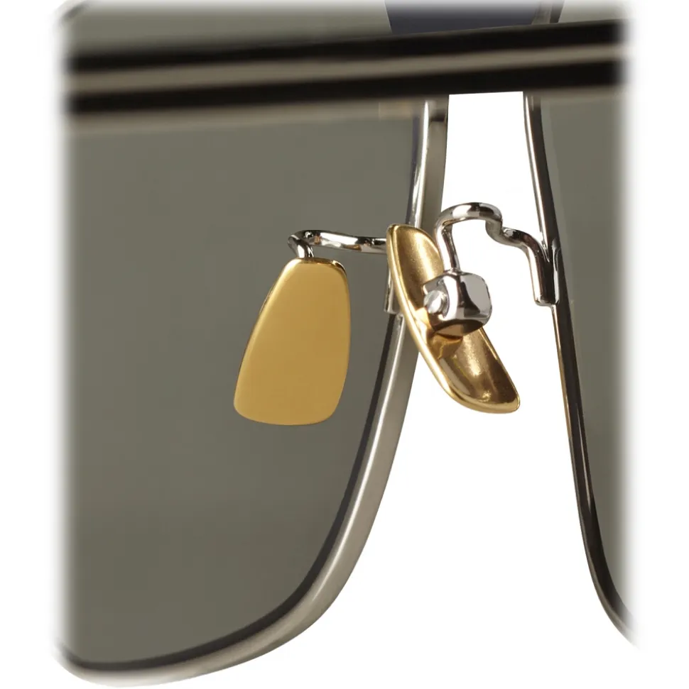 Bottega Veneta - Angular Aviator Sunglasses - Silver Green - Sunglasses - Bottega Veneta Eyewear - Avvenice