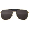 Bottega Veneta - Angular Aviator Sunglasses - Grey Gold - Sunglasses - Bottega Veneta Eyewear - Avvenice