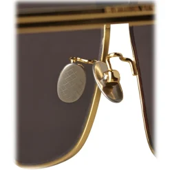 Bottega Veneta - Angular Aviator Sunglasses - Grey Gold - Sunglasses - Bottega Veneta Eyewear - Avvenice