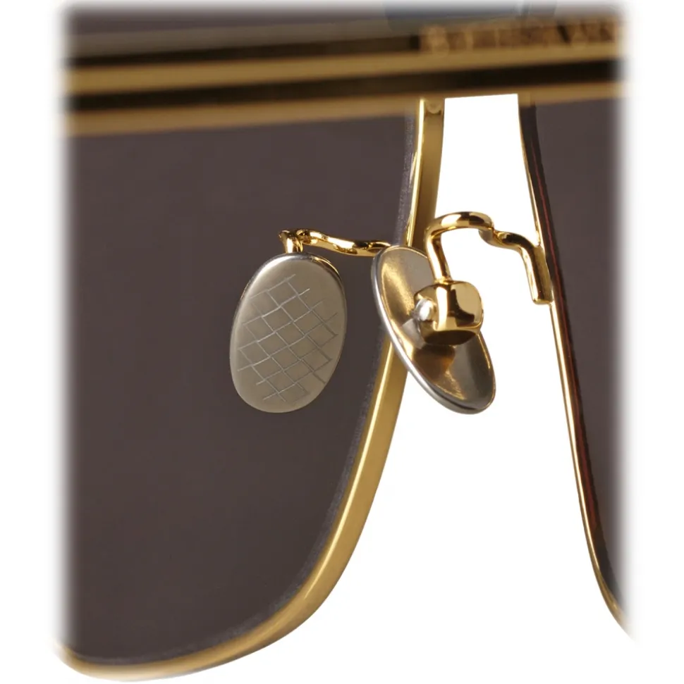 Bottega Veneta - Angular Aviator Sunglasses - Grey Gold - Sunglasses - Bottega Veneta Eyewear - Avvenice