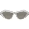Bottega Veneta - Angular Cat-Eye Sunglasses - Silver Crystal - Sunglasses - Bottega Veneta Eyewear - Avvenice