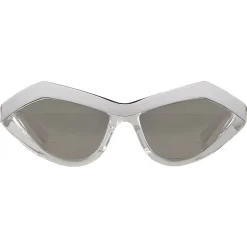 Bottega Veneta - Angular Cat-Eye Sunglasses - Silver Crystal - Sunglasses - Bottega Veneta Eyewear - Avvenice