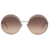 Bottega Veneta - Cross Metal Round Sunglasses - Silver Brown - Sunglasses - Bottega Veneta Eyewear - Avvenice