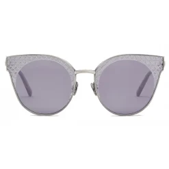 Bottega Veneta - Cross Metal Cat Eye Sunglasses - Silver Grey - Sunglasses - Bottega Veneta Eyewear - Avvenice