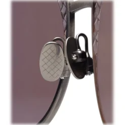 Bottega Veneta - Cross Metal Cat Eye Sunglasses - Silver Grey - Sunglasses - Bottega Veneta Eyewear - Avvenice