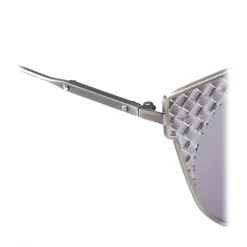Bottega Veneta - Cross Metal Cat Eye Sunglasses - Silver Grey - Sunglasses - Bottega Veneta Eyewear - Avvenice