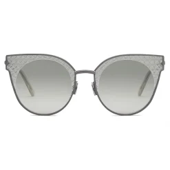 Bottega Veneta - Cross Metal Cat Eye Sunglasses - Ruthenium Green - Sunglasses - Bottega Veneta Eyewear - Avvenice
