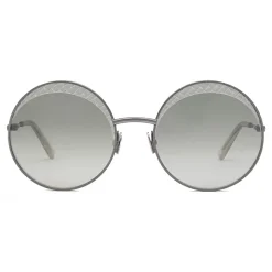 Bottega Veneta - Cross Metal Round Sunglasses - Ruthenium Green - Sunglasses - Bottega Veneta Eyewear - Avvenice