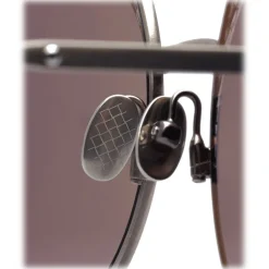 Bottega Veneta - Cross Metal Round Sunglasses - Silver Grey - Sunglasses - Bottega Veneta Eyewear - Avvenice