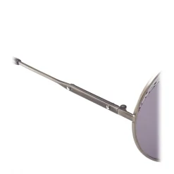 Bottega Veneta - Cross Metal Round Sunglasses - Silver Grey - Sunglasses - Bottega Veneta Eyewear - Avvenice