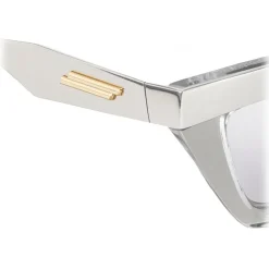 Bottega Veneta - D-Frame Sunglasses - Silver White - Sunglasses - Bottega Veneta Eyewear - Avvenice