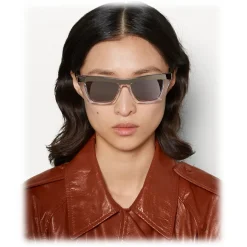 Bottega Veneta - D-Frame Sunglasses - Silver White - Sunglasses - Bottega Veneta Eyewear - Avvenice
