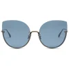 Bottega Veneta - Light Metal Cat Eye Sunglasses - Blue - Sunglasses - Bottega Veneta Eyewear - Avvenice