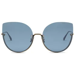 Bottega Veneta - Light Metal Cat Eye Sunglasses - Blue - Sunglasses - Bottega Veneta Eyewear - Avvenice
