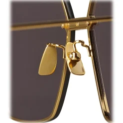 Bottega Veneta - Metal Angular Sunglasses - Brown Gold - Sunglasses - Bottega Veneta Eyewear - Avvenice