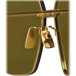 Bottega Veneta - Metal Angular Sunglasses - Green Gold - Sunglasses - Bottega Veneta Eyewear - Avvenice