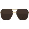 Bottega Veneta - Metal Angular Sunglasses - Grey Gold - Sunglasses - Bottega Veneta Eyewear - Avvenice
