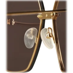 Bottega Veneta - Metal Angular Sunglasses - Grey Gold - Sunglasses - Bottega Veneta Eyewear - Avvenice