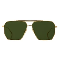 Bottega Veneta - Metal Aviator Sunglasses - Gold Green - Sunglasses - Bottega Veneta Eyewear - Avvenice