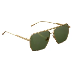 Bottega Veneta - Metal Aviator Sunglasses - Gold Green - Sunglasses - Bottega Veneta Eyewear - Avvenice