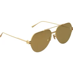 Bottega Veneta - Metal Aviator Sunglasses - Gold - Sunglasses - Bottega Veneta Eyewear - Avvenice