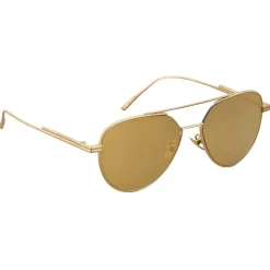 Bottega Veneta - Metal Aviator Sunglasses - Shiny Gold - Sunglasses - Bottega Veneta Eyewear - Avvenice