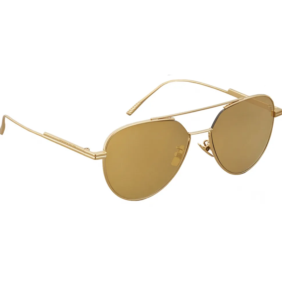 Bottega Veneta - Metal Aviator Sunglasses - Shiny Gold - Sunglasses - Bottega Veneta Eyewear - Avvenice