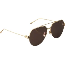 Bottega Veneta - Metal Aviator Sunglasses - Brown Gold - Sunglasses - Bottega Veneta Eyewear - Avvenice