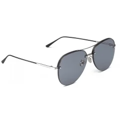 Bottega Veneta - Metal Aviator Sunglasses - Ruthenium Black Blue - Sunglasses - Bottega Veneta Eyewear - Avvenice
