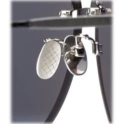 Bottega Veneta - Metal Aviator Sunglasses - Ruthenium Black Blue - Sunglasses - Bottega Veneta Eyewear - Avvenice