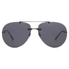 Bottega Veneta - Metal Aviator Sunglasses - Silver Grey - Sunglasses - Bottega Veneta Eyewear - Avvenice